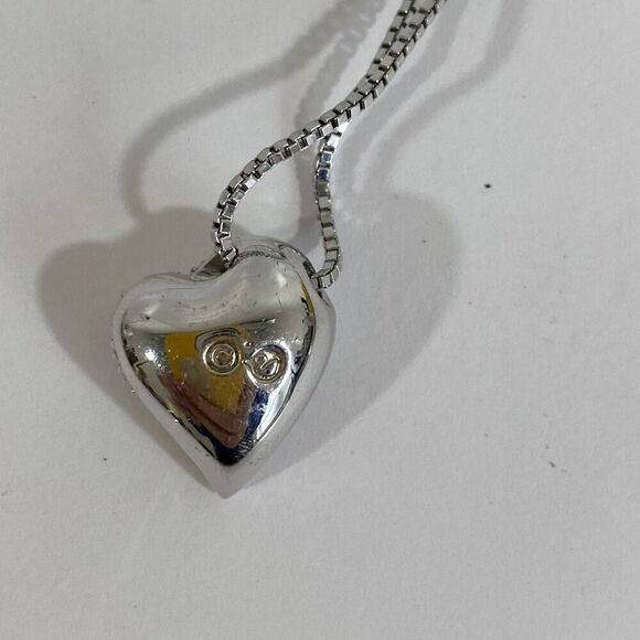 Swarovski Crystal Slider Necklace w/ Crystal Pave Heart Pendant 18” - Picture 4 of 6